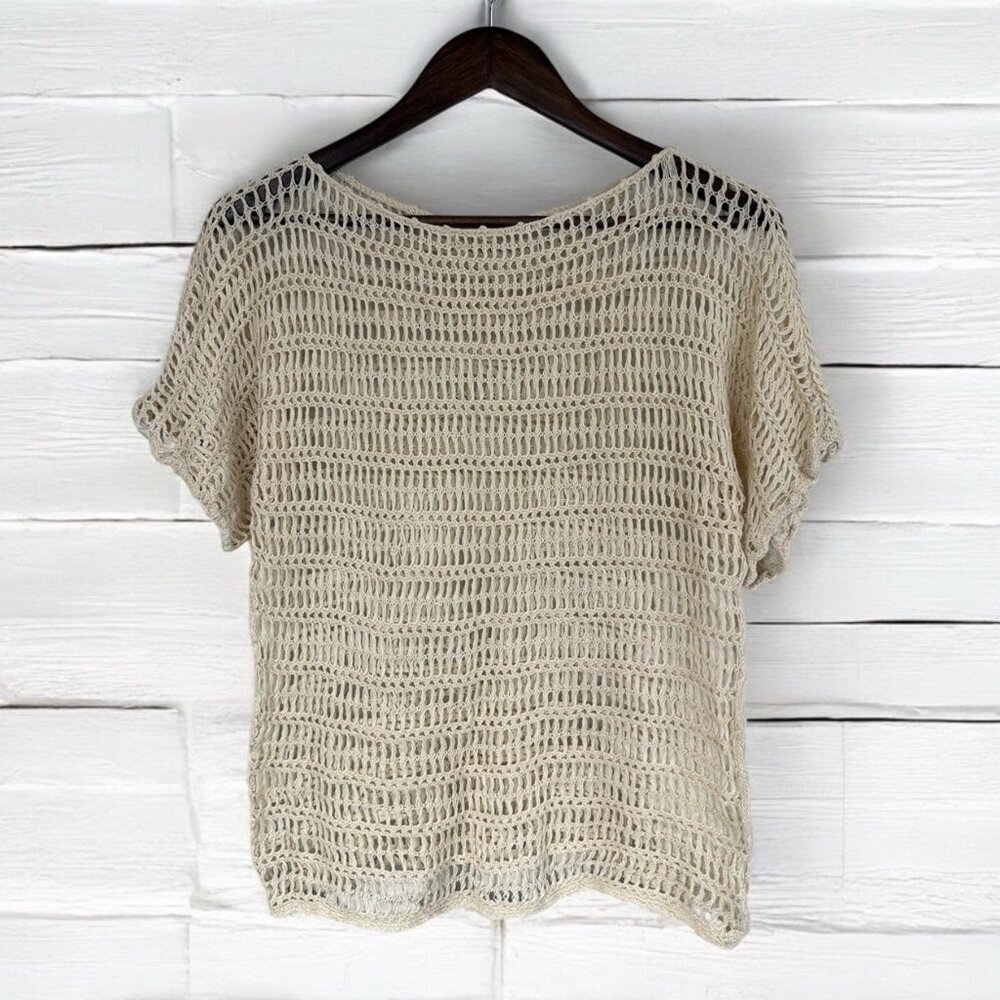 Anthropologie Festival Women’s Top Sz S Little Yellow Bird Crochet Breezy Beach